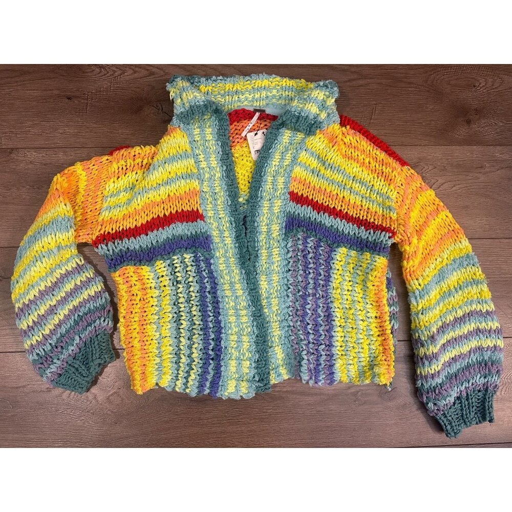 Free People Rainbow Beach Market Cardi NWT Small - Picture 7 of 10